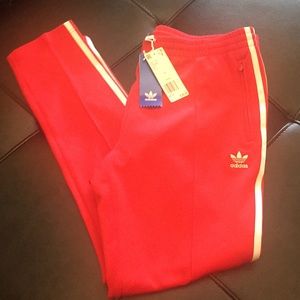 Adidas Original Track Pants, Red